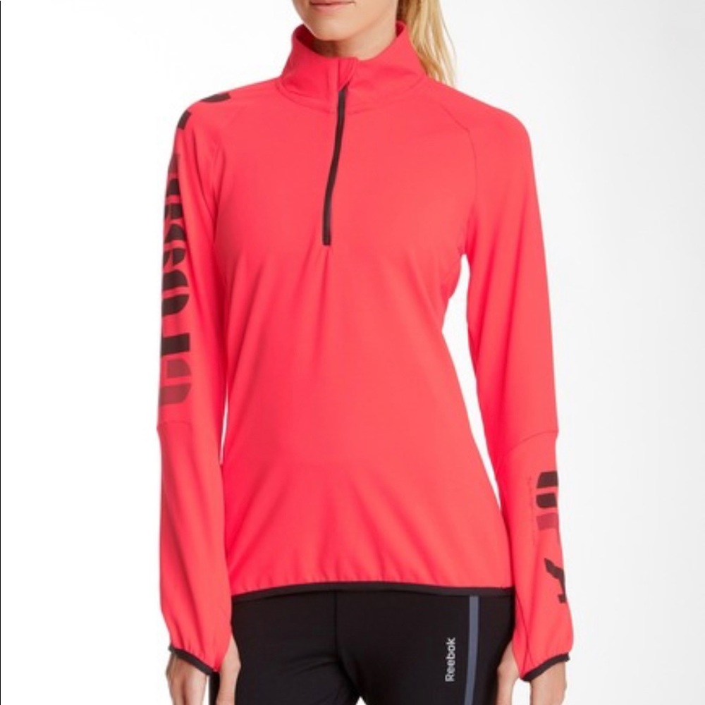 Reebok CrossFit Pinkish Orange 1/4Zip Running Top